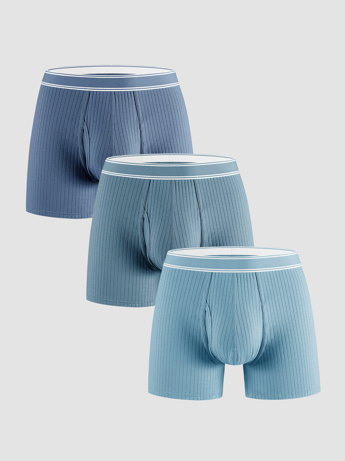 Organic Cotton Rib Breathable Boxer Briefs 6" (3-Pack)