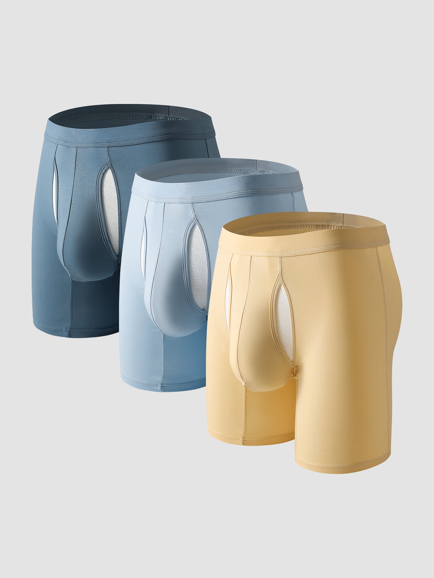 Second Skin Lyocell Boxer Brief with Dual-Fly 7" (3-Pack)
