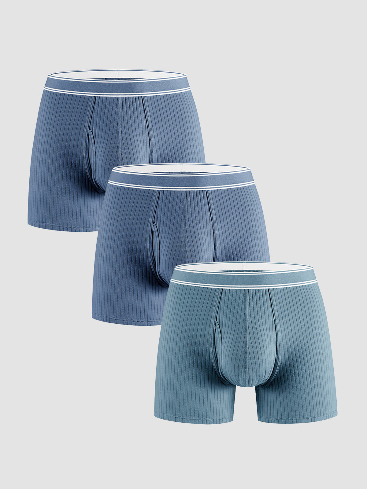Organic Cotton Rib Breathable Boxer Briefs 6" (3-Pack)