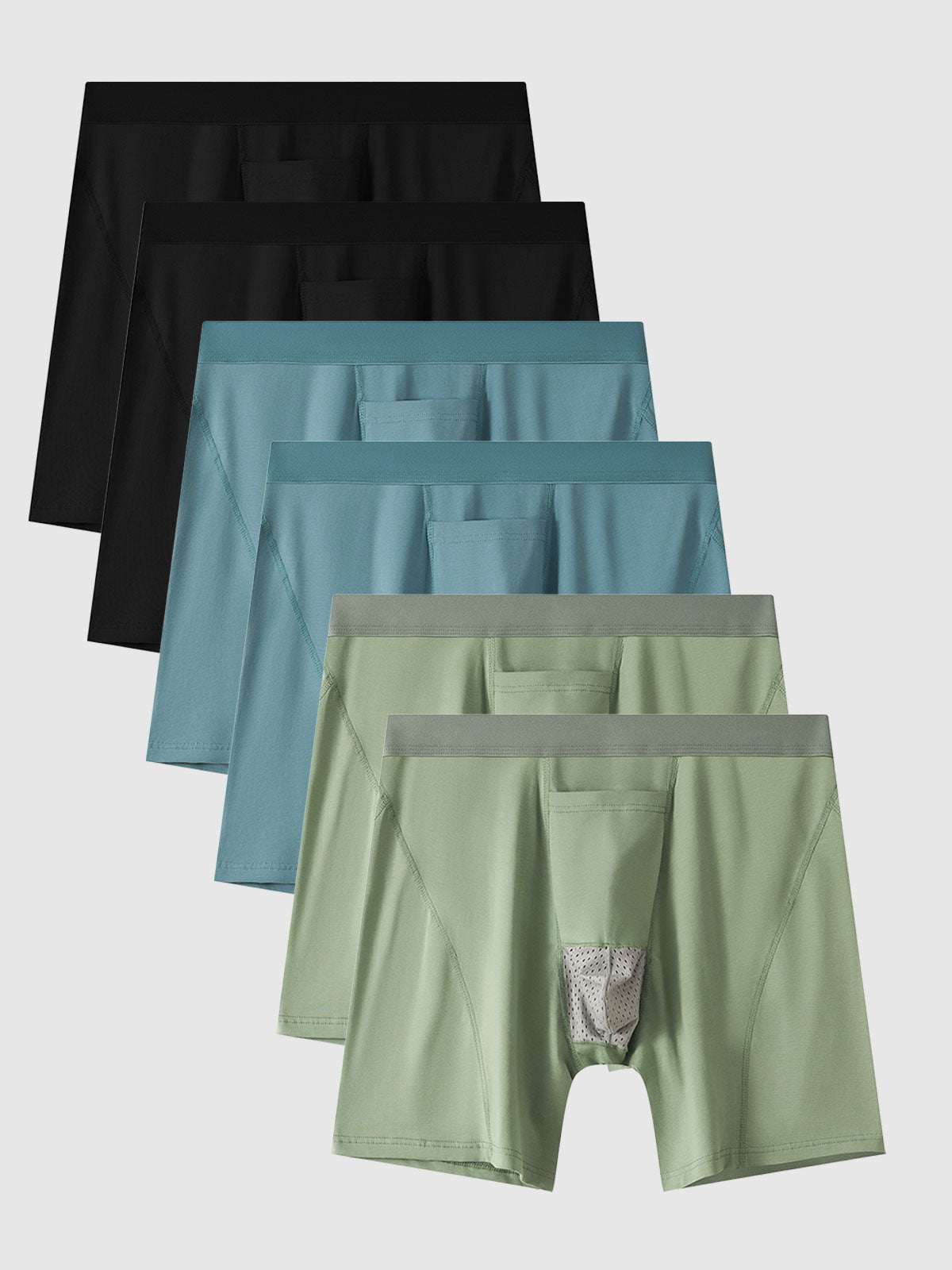 Cool Cotton Horizontal Fly Boxer Brief 5" (6-Pack)