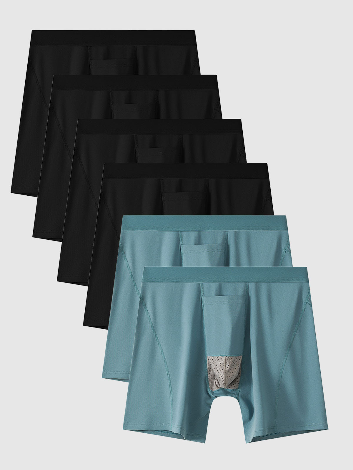 Cool Cotton Horizontal Fly Boxer Brief 5" (6-Pack)