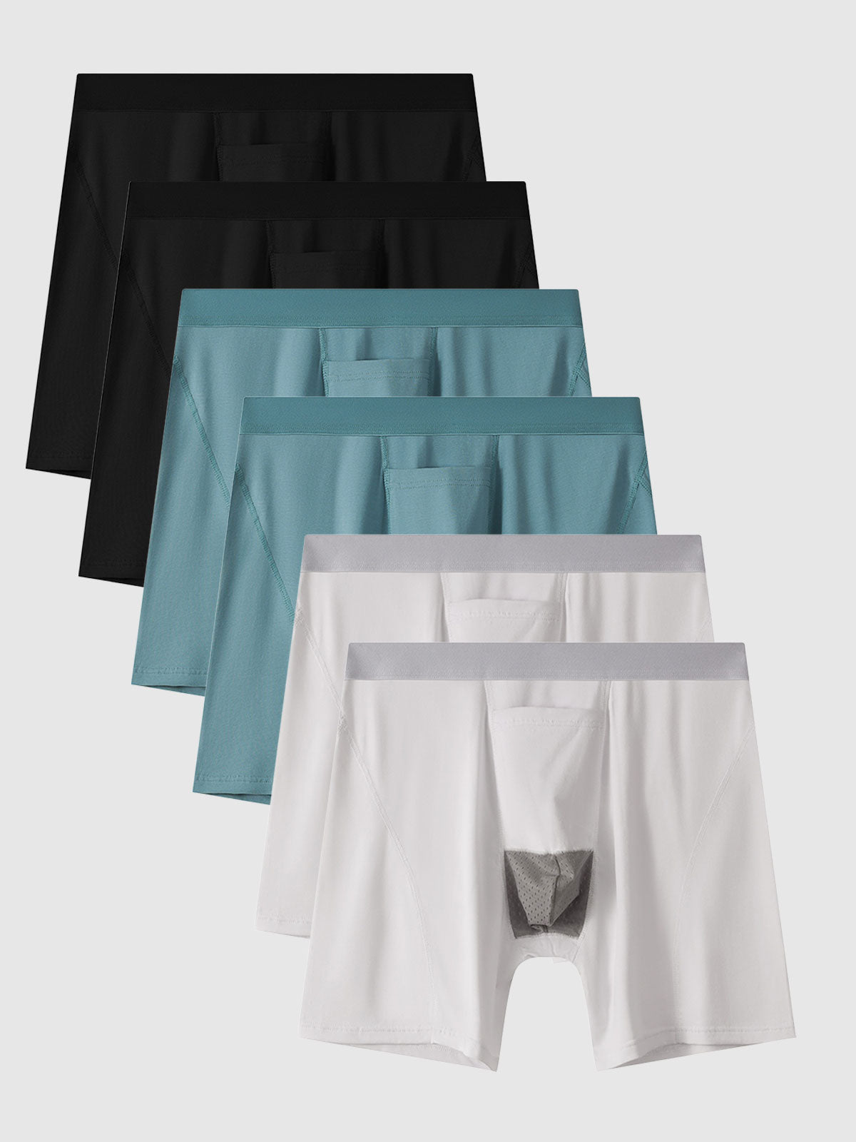 Cool Cotton Horizontal Fly Boxer Brief 5" (6-Pack)