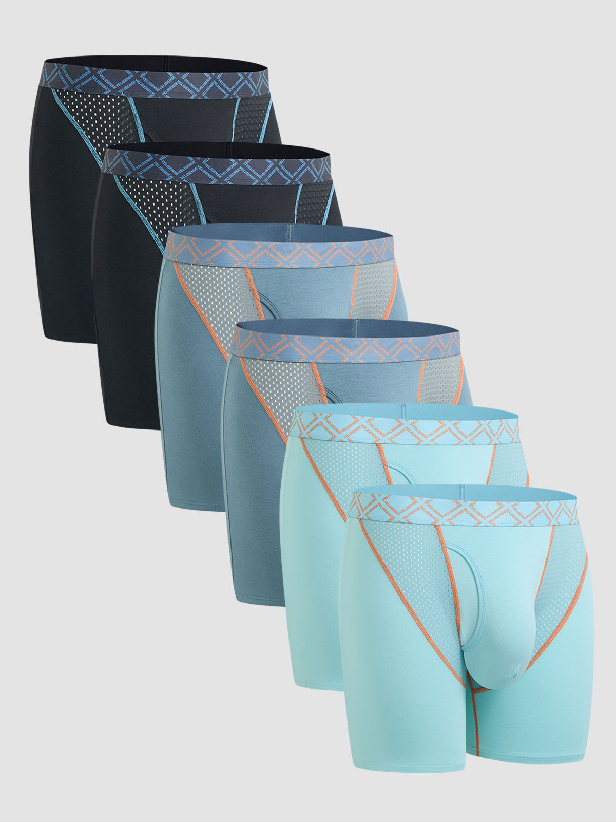 Second Skin Silk Soft Bamboo Boxer Brief with Fly 6" (6-Pack)