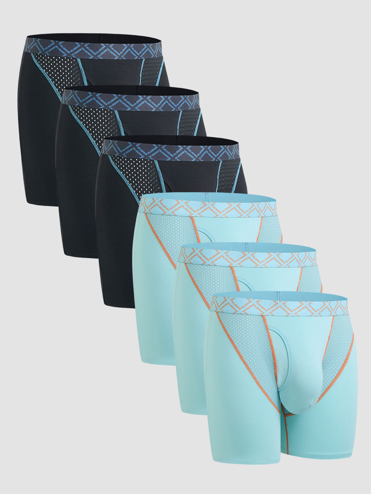 Second Skin Silk Soft Bamboo Boxer Brief with Fly 6" (6-Pack)