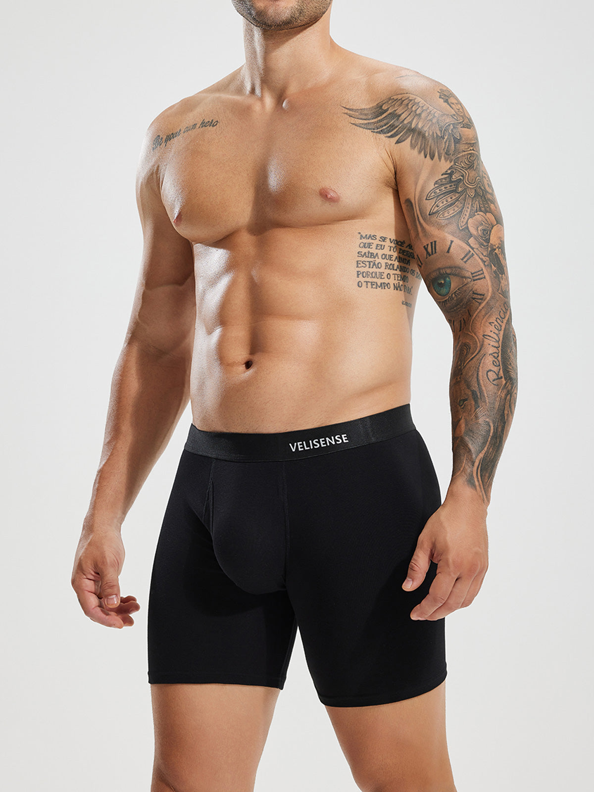 Combed Cotton Boxer Brief With Fly 6"