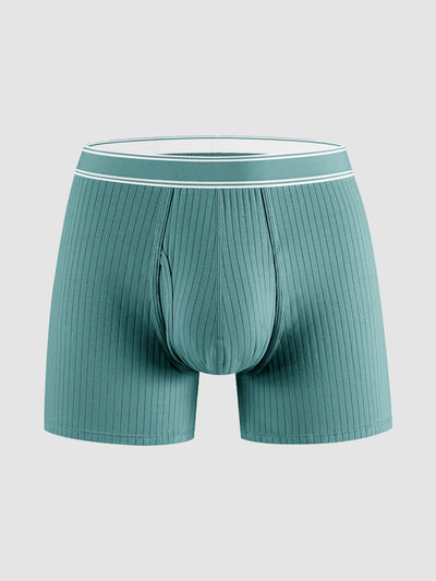 Organic Cotton Rib Breathable Boxer Briefs 6" (6-Pack)