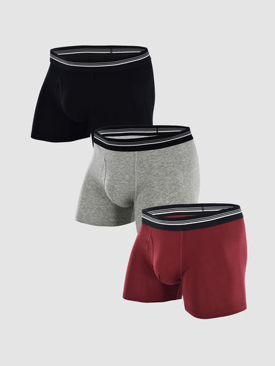 Premium Cotton Trunks with Fly 4" (3-Pack)