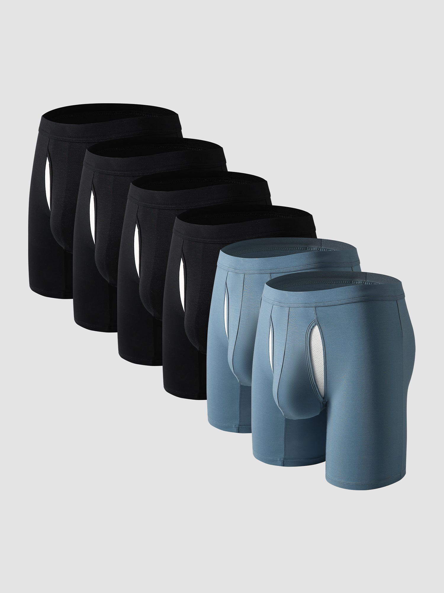 Second Skin Lyocell Boxer Brief with Dual-Fly 7" (6-Pack)