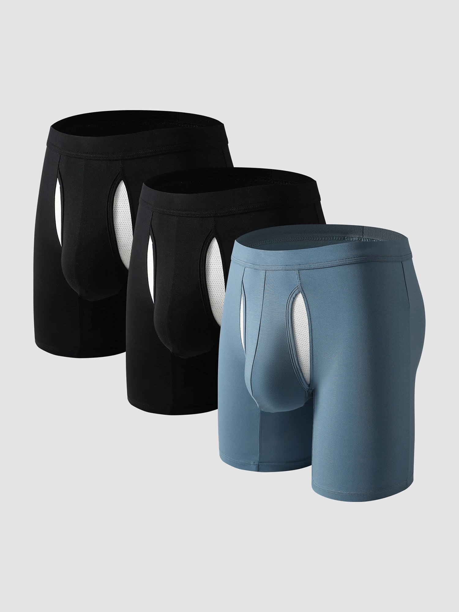 Second Skin Lyocell Boxer Brief with Dual-Fly 7" (3-Pack)
