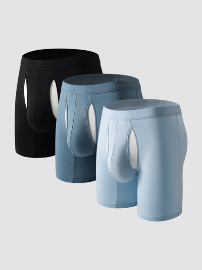 Second Skin Lyocell Boxer Brief with Dual-Fly 7" (3-Pack)