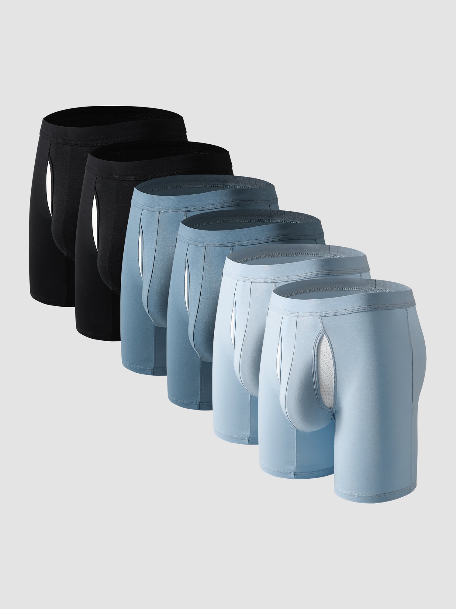 Second Skin Lyocell Boxer Brief with Dual-Fly 7" (6-Pack)