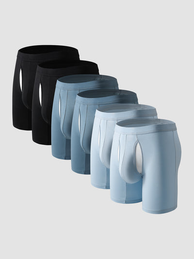 Second Skin Lyocell Boxer Brief with Dual-Fly 7" (6-Pack)