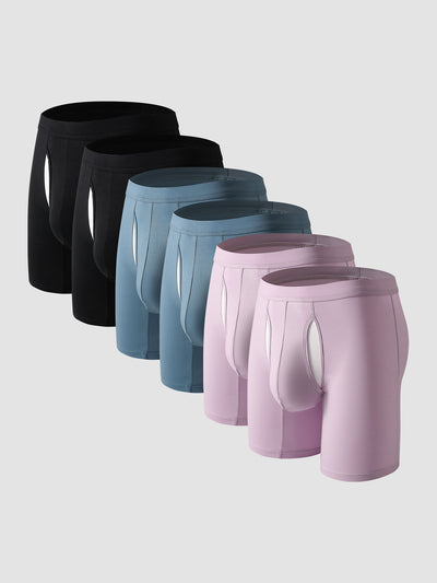 Second Skin Lyocell Boxer Brief with Dual-Fly 7" (6-Pack)