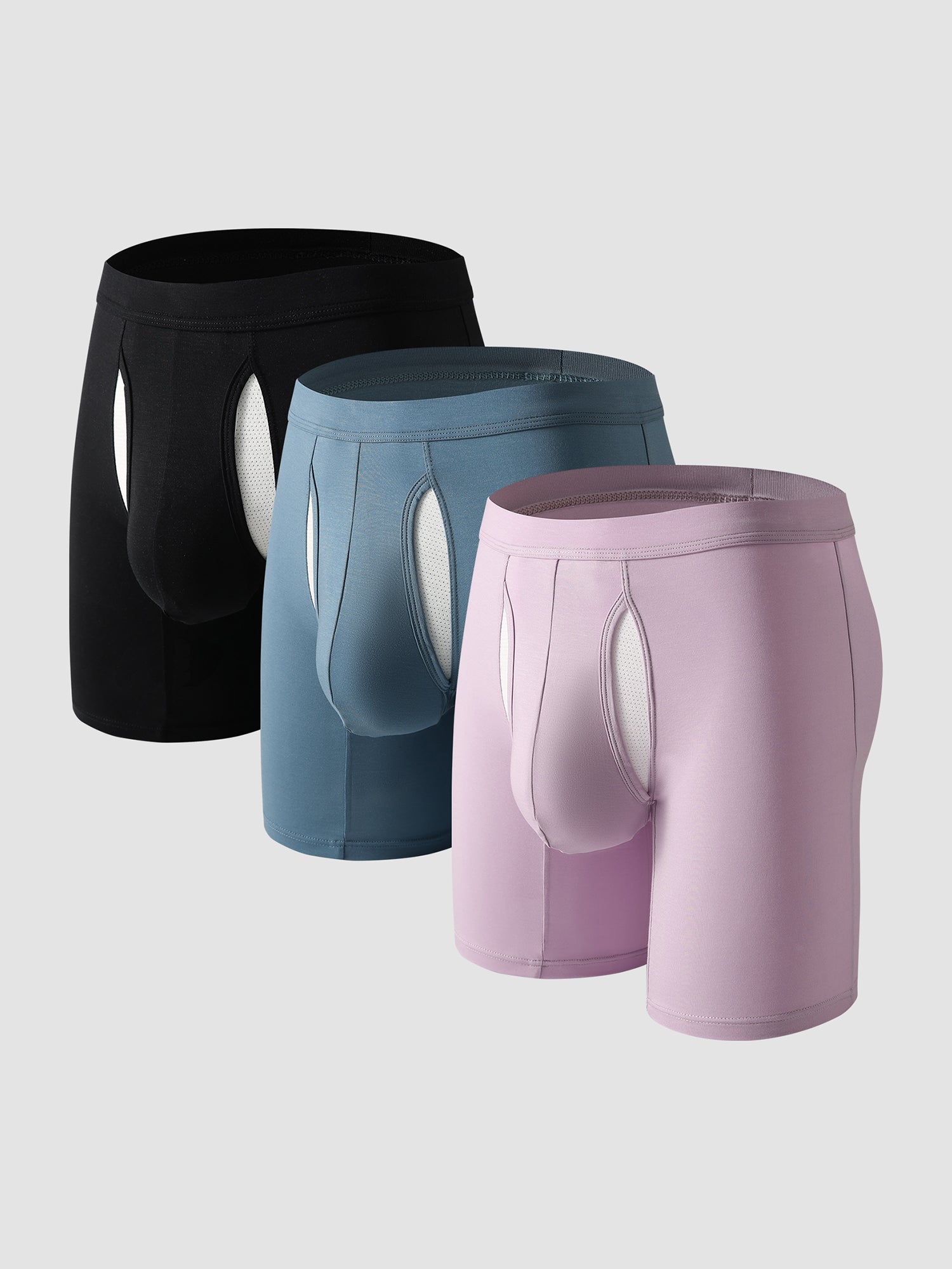 Second Skin Lyocell Boxer Brief with Dual-Fly 7" (3-Pack)
