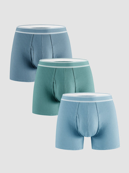 Organic Cotton Rib Breathable Boxer Briefs 6" (3-Pack)