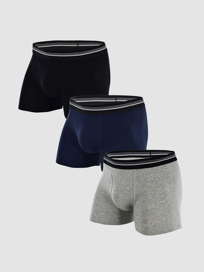 Premium Cotton Trunks with Fly 4" (3-Pack)