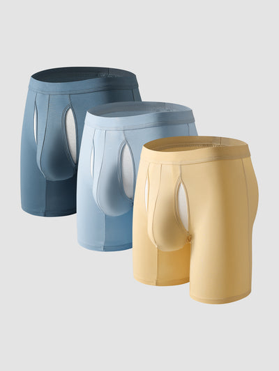 Second Skin Lyocell Boxer Brief with Dual-Fly 7" (3-Pack)