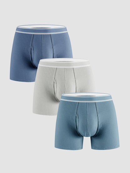 Organic Cotton Rib Breathable Boxer Briefs 6" (3-Pack)