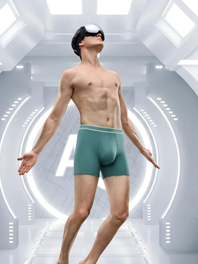 Organic Cotton Rib Breathable Boxer Briefs 6"
