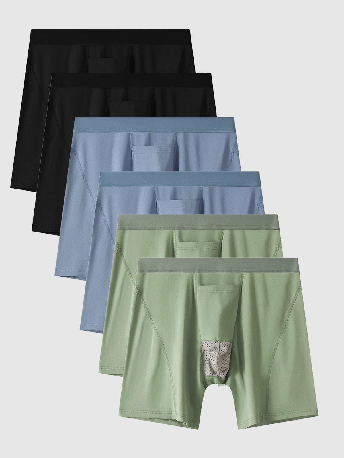 VELISENSE Cool Cotton Boxer Briefs 6-Pack - Breathable Men's Underwear