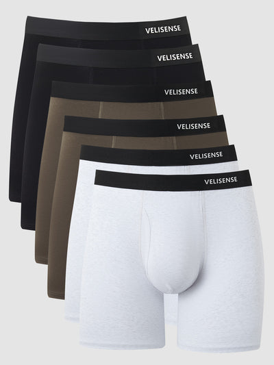 Organic Cotton Boxer Brief With Fly 6" (6-Pack)