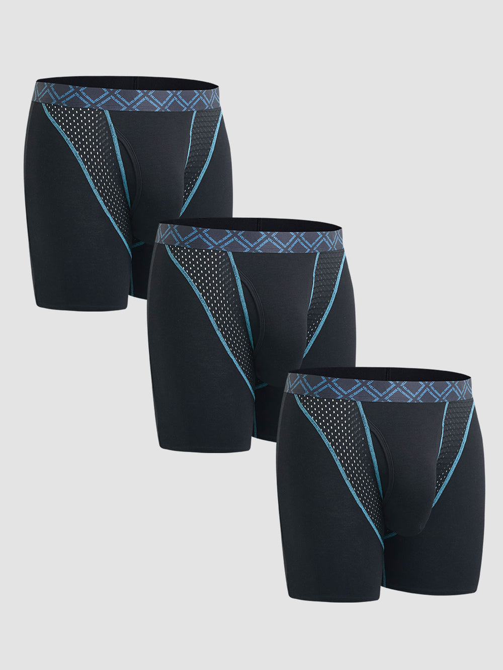 VELISENSE Men's Boxer Briefs 6 Inch - Second Skin Silk Soft 3-Pack ...