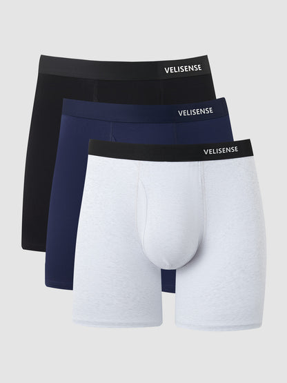 Combed Cotton Boxer Brief With Fly 6" (3-Pack)