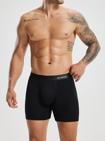 Combed Cotton Boxer Brief With Fly 6"