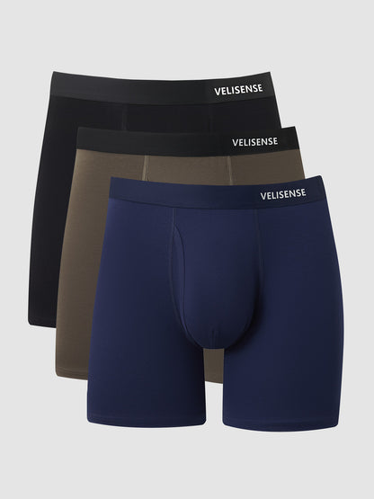 Combed Cotton Boxer Brief With Fly 6" (3-Pack)