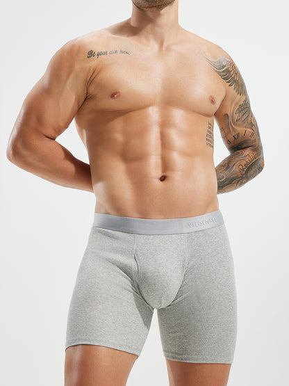 Combed Cotton Boxer Brief With Fly 6"