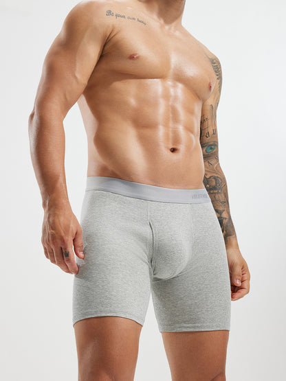 Combed Cotton Boxer Brief With Fly 6"