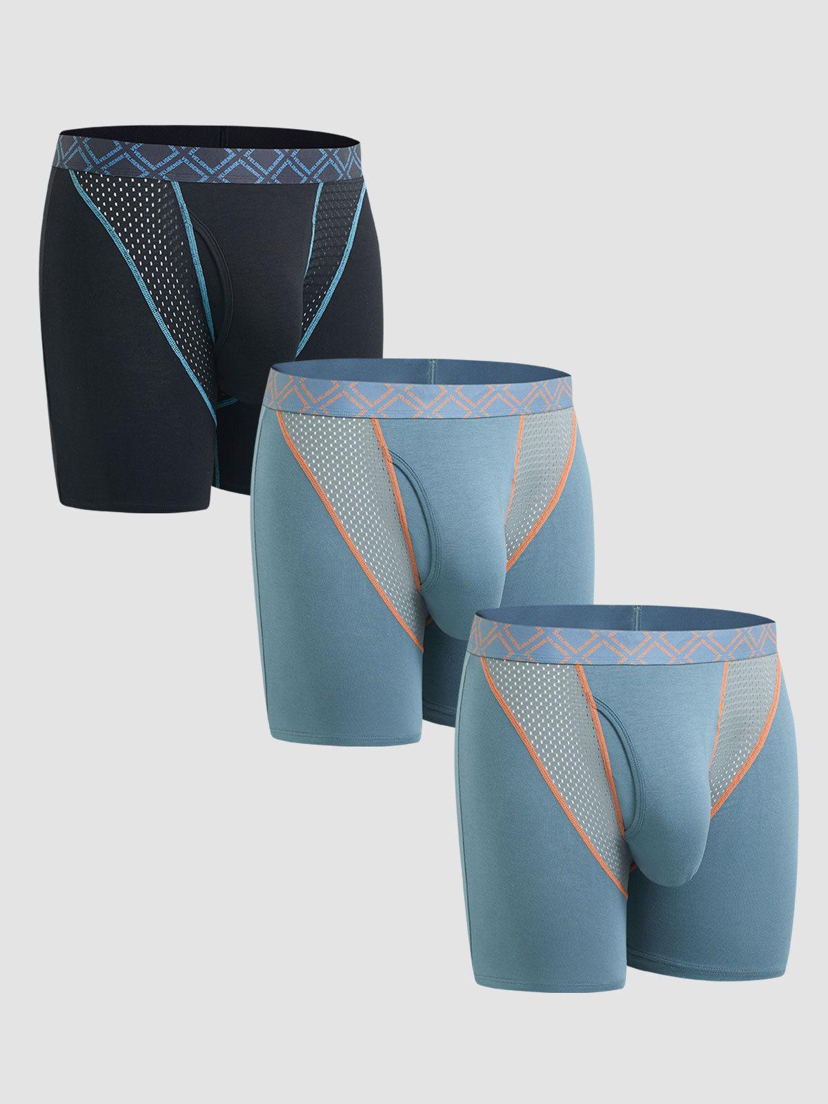 Second Skin Silk Soft Bamboo Boxer Brief with Fly 6" (3-Pack)