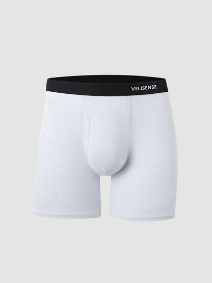 Combed Cotton Boxer Brief With Fly 6"