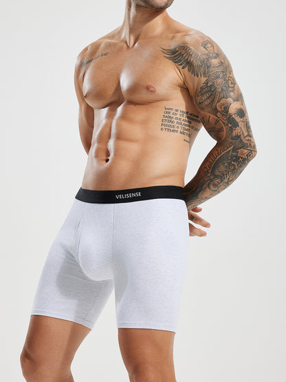 Combed Cotton Boxer Brief With Fly 6"